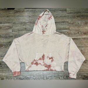 NWOT! Maronie Tie-Dye Cropped Hooded Oversized Sweatshirt Hoodie
